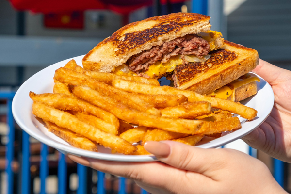 Grilled cheese with fries plate